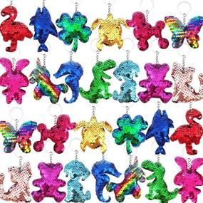 img 4 attached to 🎁 Danirora Sequin Keychains - Pack of 30 Girls Party Favors, Ideal Birthday Goodie Bag Fillers, Valentines Keychains, and Carnival Prize Box Toys for Girls