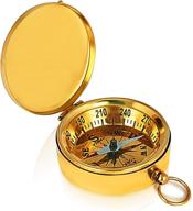 🧭 solid brass classic pocket size camping compass - 1.75 inch hiking climbing biking hunting survival compass - outdoor navigation directional nautical compass - unique birthday gifts for kids логотип