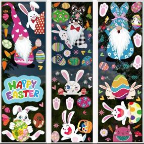 img 4 attached to 🐇 Easter Window Clings - Double Sided Removable Decals for Home, Office, Kids School Party Decorations Supplies | Easter Window Stickers
