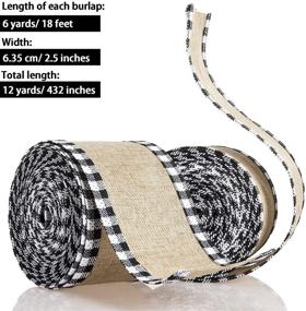 img 3 attached to 🎁 ATRBB Buffalo Plaid Wired Edge Ribbons - Black and White Checkered Burlap Craft Ribbon for Wrapping, Bows, and Christmas Decor - 2 Rolls (2.5"x 6 Yards)