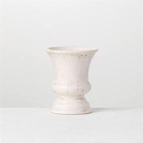 img 4 attached to 🏺 Sullivans Ceramic Vase - 5 x 6 - Distressed White: Elegant Home Decor Accent