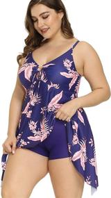 img 3 attached to 👙 Women's Boyshorts Tankini Bathing Suit – Swimsuit & Cover Up for Women