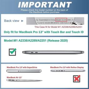 img 3 attached to 📱 May Chen MacBook Pro 13 inch Case A2338 M1/A2289/A2251 2020 Release - Heavy Duty Slim Hard Shell Dual Layer Protective Cover with Fold Kickstand - Pro 13" Touch Bar Fits Touch ID - Khaki