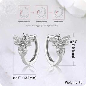 img 2 attached to 🐝 Hypoallergenic Richapex Insect Bee Hoop Earrings with Cute Cubic Zirconia