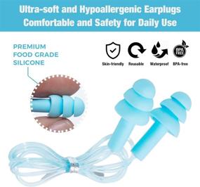 img 2 attached to 🔇 Waterproof Reusable Silicone Ear Plugs: The Ultimate Solution for Noise Protection