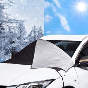 img 2 attached to ❄️ ABORY Windshield Snow Ice Cover: Upgraded Car Snow Cover with Mirror Covers | Fits Most Vehicles, SUVs, Trucks, and Vans (49" x 85")
