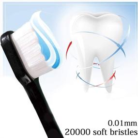 img 3 attached to Сверхмягкая зубная щетка - 2 шт., микро-нано щетины для бережного ухода за полостью рта, идеально подходит для чувствительных зубов и оттока десен