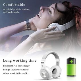 img 1 attached to 🎧 Bluedio Bluetooth 5.0 Headphones Over Ear, Wireless and Wired Stereo Earphones Noise Cancelling Headsets with Microphone - White