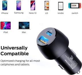img 2 attached to ⚡️ Fast USB C Car Charger with 18W PD & QC 3.0 - iPhone 11, Samsung S20, iPad Pro, Pixel Compatible