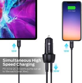 img 3 attached to ⚡️ Fast USB C Car Charger with 18W PD & QC 3.0 - iPhone 11, Samsung S20, iPad Pro, Pixel Compatible