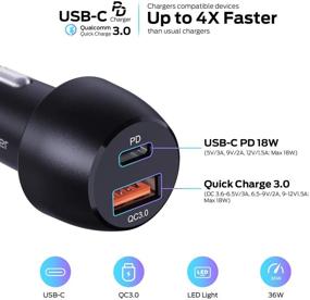 img 1 attached to ⚡️ Fast USB C Car Charger with 18W PD & QC 3.0 - iPhone 11, Samsung S20, iPad Pro, Pixel Compatible