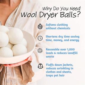 img 2 attached to 🧦 Wool Dryer Balls by Smart Sheep 6-Pack: XL Premium Reusable Natural Fabric Softener - An Award-Winning Alternative to Dryer Sheets. Perfect Gift for Women and Ideal Stocking Stuffer!