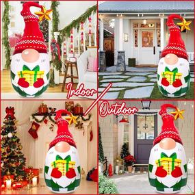 img 1 attached to 🎅 Renbuzhu 5Ft Christmas Inflatables Decorations Outdoor - Blow Up Gnome Tumbler Xmas/Winter Holiday/Happy New Year 2022 Display Indoor Party Decor Supplies