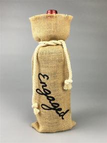 img 2 attached to 🎉 Engagement Party Decorations - OYAMIHUI Burlap Wine Bag for an Engaged Couple, Hand Painted Burlap Wine Bottle Gift Bag