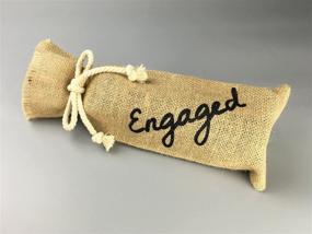 img 3 attached to 🎉 Engagement Party Decorations - OYAMIHUI Burlap Wine Bag for an Engaged Couple, Hand Painted Burlap Wine Bottle Gift Bag