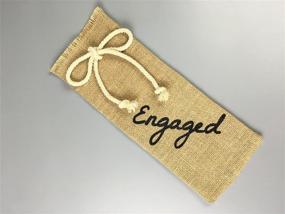 img 1 attached to 🎉 Engagement Party Decorations - OYAMIHUI Burlap Wine Bag for an Engaged Couple, Hand Painted Burlap Wine Bottle Gift Bag