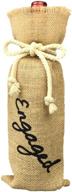 🎉 engagement party decorations - oyamihui burlap wine bag for an engaged couple, hand painted burlap wine bottle gift bag логотип