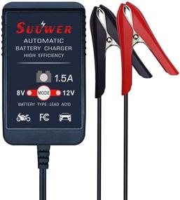 img 2 attached to 🔋 Зарядное устройство Suuwer: Эффективное 8В/12В 1,5-амперное интеллектуальное зарядное устройство для автомобилей, мотоциклов, гольфкарт и многого другого