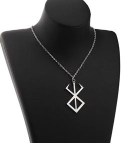 img 1 attached to 🔱 Viking Jewelry Berserker Rune Stainless Steel Pendant Necklace Amulet Talisman Sign Necklace by CENWA