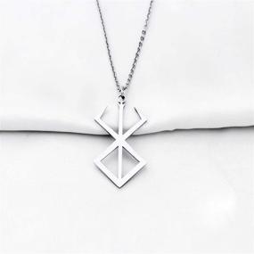img 2 attached to 🔱 Viking Jewelry Berserker Rune Stainless Steel Pendant Necklace Amulet Talisman Sign Necklace by CENWA
