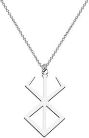 img 4 attached to 🔱 Viking Jewelry Berserker Rune Stainless Steel Pendant Necklace Amulet Talisman Sign Necklace by CENWA
