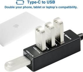 img 2 attached to 💻 Type-C USB Hub, ELEXX 4-Port USB 3.0 Hub for USB-C Devices such as Surface Pro 4, ChromeBook Pixel, New MacBook, MacBook Pro, MacBook Air, and More (Black)