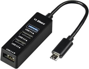 img 4 attached to 💻 Type-C USB Hub, ELEXX 4-Port USB 3.0 Hub for USB-C Devices such as Surface Pro 4, ChromeBook Pixel, New MacBook, MacBook Pro, MacBook Air, and More (Black)