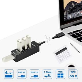 img 3 attached to 💻 Type-C USB Hub, ELEXX 4-Port USB 3.0 Hub for USB-C Devices such as Surface Pro 4, ChromeBook Pixel, New MacBook, MacBook Pro, MacBook Air, and More (Black)