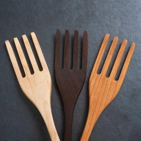 img 1 attached to 🍝 Authentic Handmade Wooden Pasta Fork: 12" Spaghetti Server Utensil - Crafted with Pennsylvania Black Cherry Wood - Made in USA