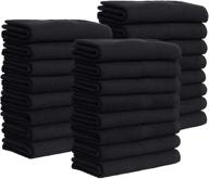 🌿 eco-friendly black bleach-proof towels bulk sets | 100% cotton | 16' x 28' (24-pack) logo