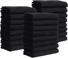 img 4 attached to 🌿 Eco-Friendly Black Bleach-Proof Towels Bulk Sets | 100% Cotton | 16' x 28' (24-Pack)