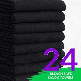 img 3 attached to 🌿 Eco-Friendly Black Bleach-Proof Towels Bulk Sets | 100% Cotton | 16' x 28' (24-Pack)