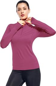 img 3 attached to 🏃 Women's Quarter Zip Long Sleeve Running Pullover with Thumb Hole - Workout Tops for Enhanced Performance