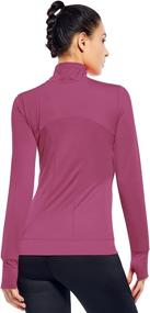 img 2 attached to 🏃 Women's Quarter Zip Long Sleeve Running Pullover with Thumb Hole - Workout Tops for Enhanced Performance