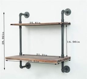 img 3 attached to 🔧 Versatile Industrial Retro Wall Mount Iron Pipe Shelves: Organize and Maximize Kitchen Space with a Wall Mounted Microwave Oven Rack, Storage Organizer for Kitchen Appliances, Utensils, Spices, and More!