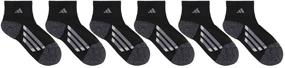 img 1 attached to 🧦 Top-Quality adidas Kids Cushioned Quarter Socks (6-pair) for Boys and Girls