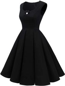 img 3 attached to Dressystar Vintage Cocktail Rockabilly BlackWhiteDotA Women's Clothing in Dresses