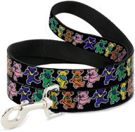 dancing bears black multi color dog leash – various sizes for dogs & cats logo