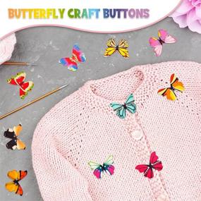 img 1 attached to 🦋 Vibrant 200Pcs DIY Wooden Animal Buttons - Colorful Butterfly Buttons for Crafts Sewing - 2 Holes Wood Animal Cartoon Decorative Buttons