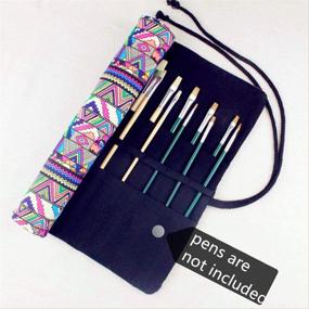 img 2 attached to 🎨 LaVenty Boho Roll Up Paint Brush Holder - Painting Organization and Storage | Artist Canvas Roll Pouch Bag for Makeup Brushes | Case Organizer (Brushes Not Included)