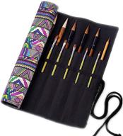 🎨 laventy boho roll up paint brush holder - painting organization and storage | artist canvas roll pouch bag for makeup brushes | case organizer (brushes not included) logo