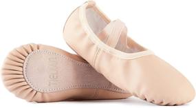 img 4 attached to Girls' Athletic VICVIK Leather Ballet Shoes