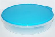 🥧 tupperware 12-inch pie round keeper and cake taker in aqua blue логотип