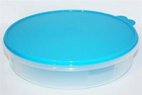 img 2 attached to 🥧 Tupperware 12-inch Pie Round Keeper and Cake Taker in Aqua Blue