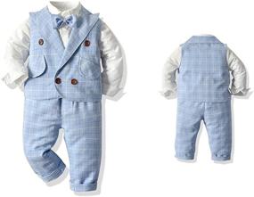 img 2 attached to Tem Doger Toddler Gentleman Outfits: Stylish Boys' Clothing for Any Occasion