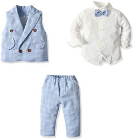 img 3 attached to Tem Doger Toddler Gentleman Outfits: Stylish Boys' Clothing for Any Occasion