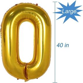 img 2 attached to Tellpet Gold Number Balloon Inch Event & Party Supplies