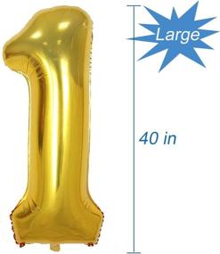 img 3 attached to Tellpet Gold Number Balloon Inch Event & Party Supplies