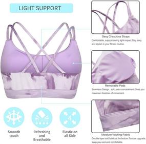 img 1 attached to 🔥 Rocorose Women's Mesh Strappy Sports Bra – Light Support, Wirefree, Removable Cups, Crisscross Back – Soft and Sexy Yoga Bra