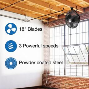 img 1 attached to 🔵 Black Air King 9718 18-Inch Industrial-Grade Ceiling Mount Fan